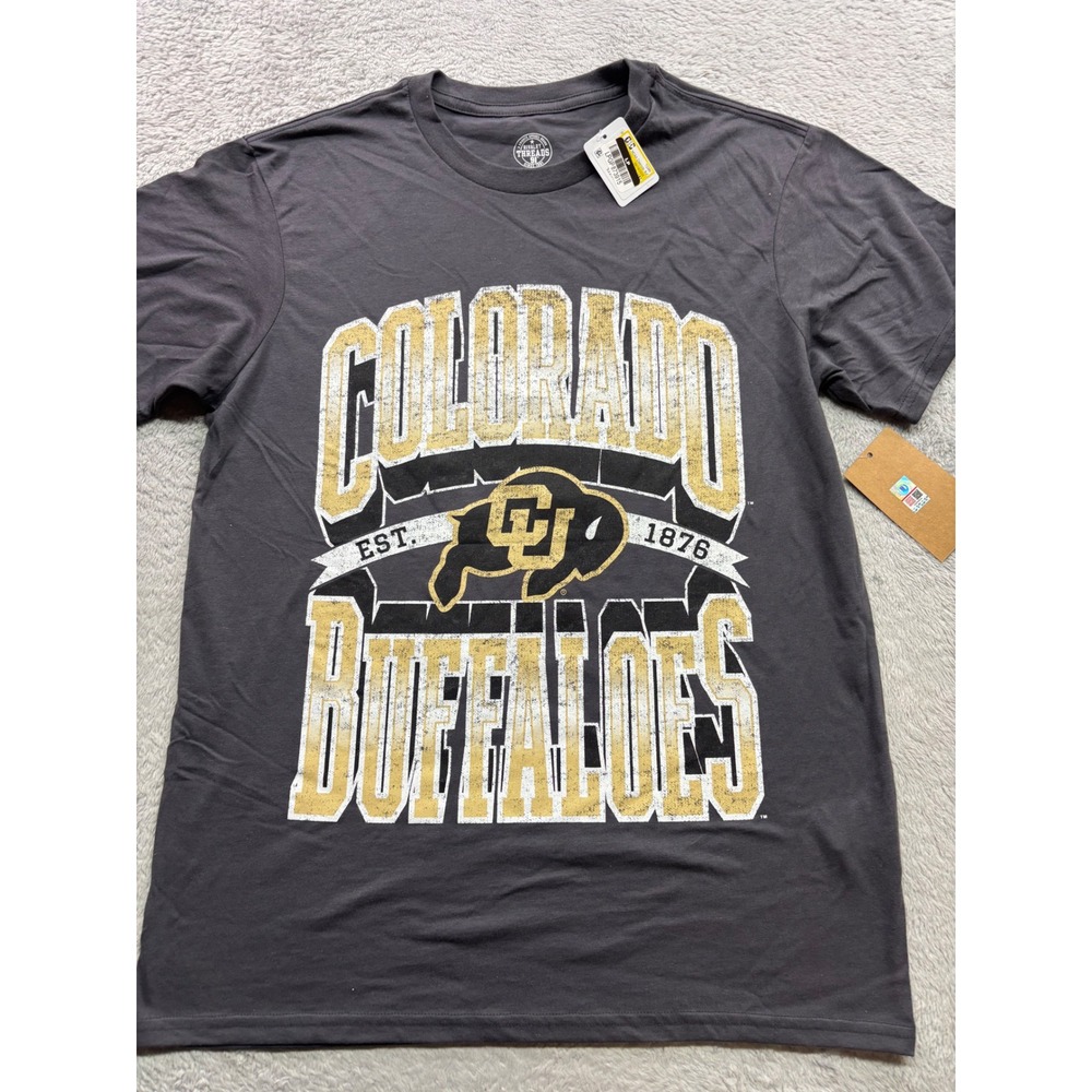 Rivalry Threads Colorado Buffaloes Mens Gray Graphic T-Shirt Medium NWT NCAA CU